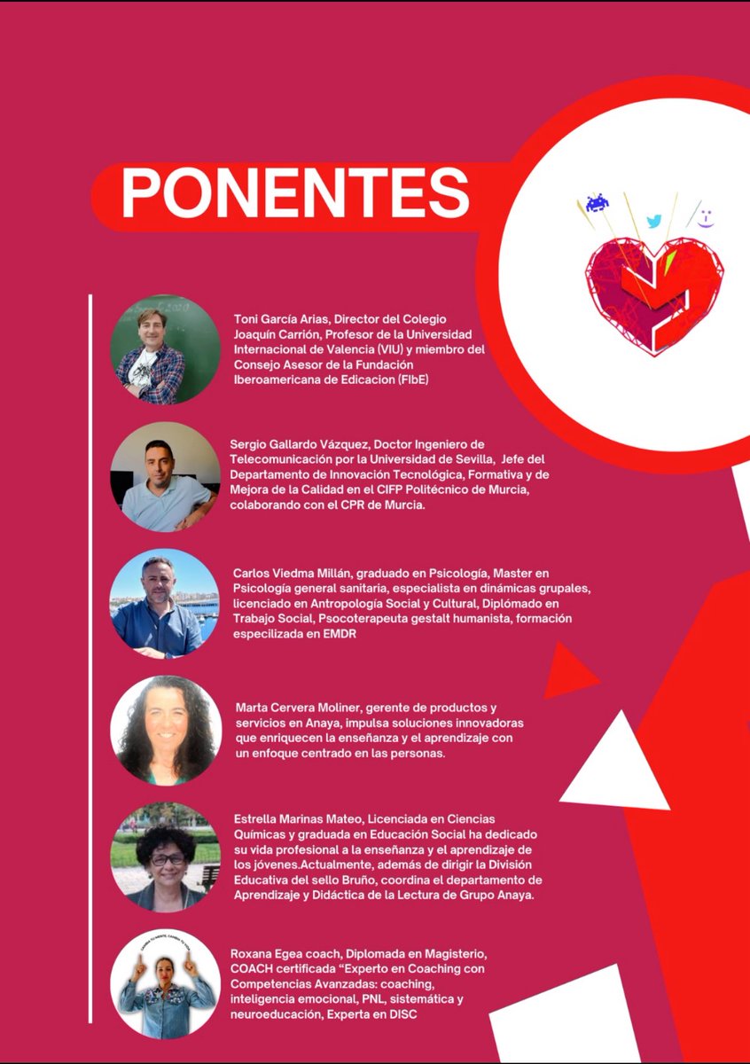 🎓✨ JORNADAS DIRECMUR
📅 31 de mayo | 9:00 - 14:00 h
📍 Hotel Thalasia (San Pedro del Pinatar)

💡 “Transformación Educativa: Liderazgo e Innovación en la Era Digital”, reunimos a voces clave para repensar la educación del presente (y del futuro)
🔗#Liderazgoeducativo 
#anaya