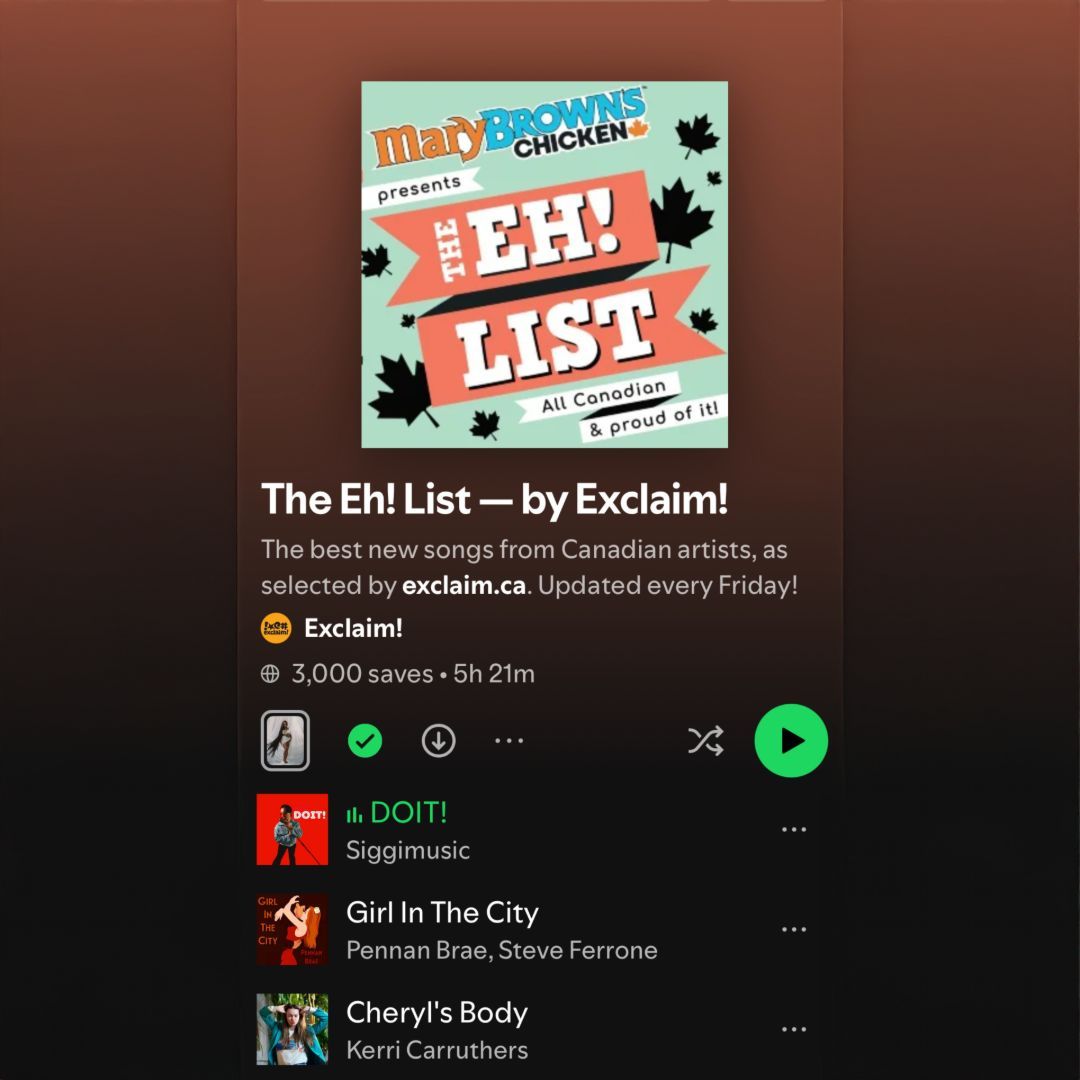 PLAYLIST: ▶️ Press play on <a href="/exclaimdotca/">Exclaim!</a>'s THE EH! LIST to hear the best new Canadian music, including the brand new single from Toronto musician <a href="/SiggiMusic/">Siggimusic</a> - "DOIT!" 🇨🇦🎶 

Listen now! bit.ly/3Hjh1n1