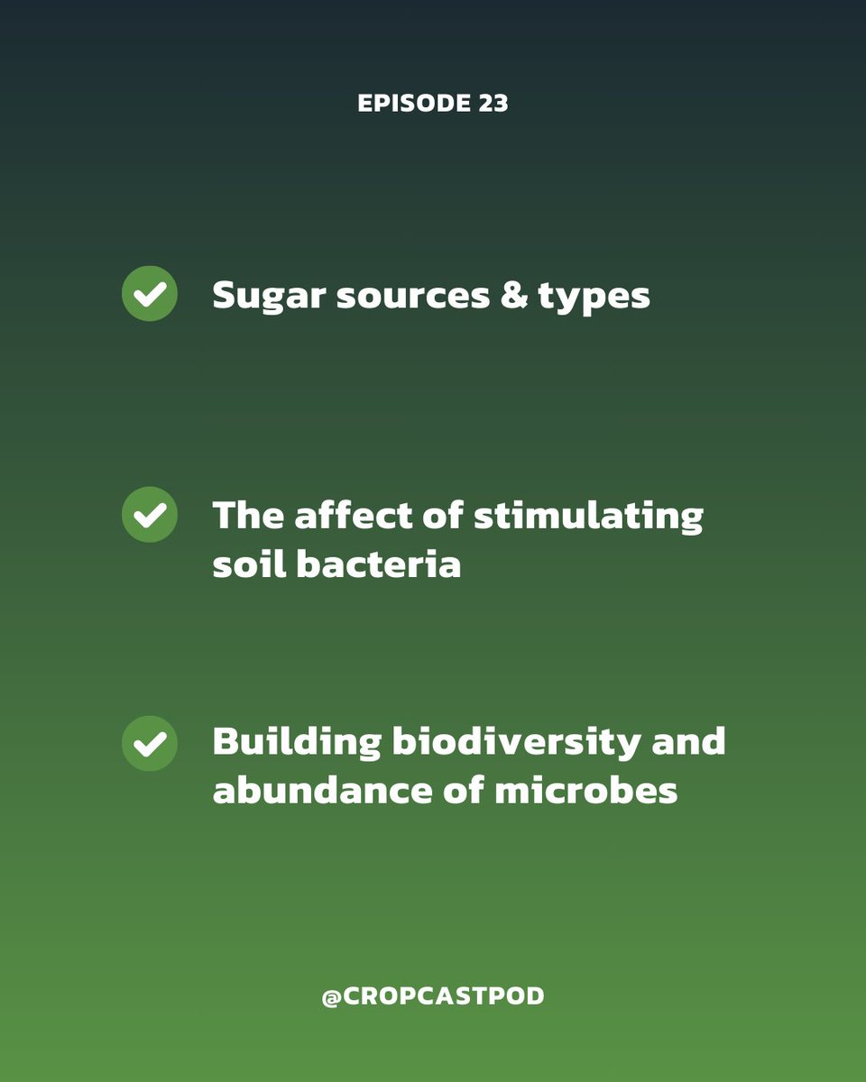 cropcastpod's tweet image. To increase soil health, you have to have the biodiversity.
Listen to @sean_nettleton and guests @cassidyrmillion and @AgGregCulture discuss breaking down the role of sugar in supporting beneficial bacteria and fungi in your soil: bit.ly/3Y5aYs2
#agpodcast #soilhealth