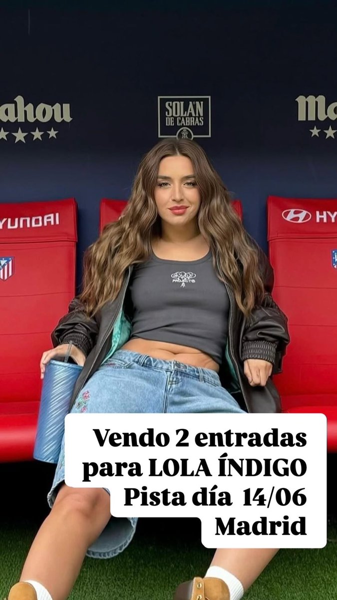 2 entradas para Lola en pista. Madrid 14/06