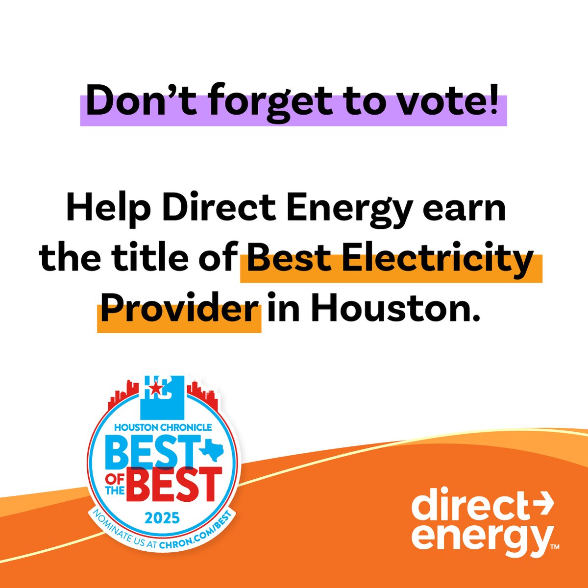 Direct Energy US (@directenergy) on Twitter photo Help us win the title of āBest Electricity Providerā <a href="/HoustonChron/">Houston Chronicle</a> 2025 Best of the Best awards! Vote daily until May 27 at ms.spr.ly/6018SeE8n. Help us win the title of āBest Electricity Providerā <a href="/HoustonChron/">Houston Chronicle</a> 2025 Best of the Best awards! Vote daily until May 27 at ms.spr.ly/6018SeE8n.
