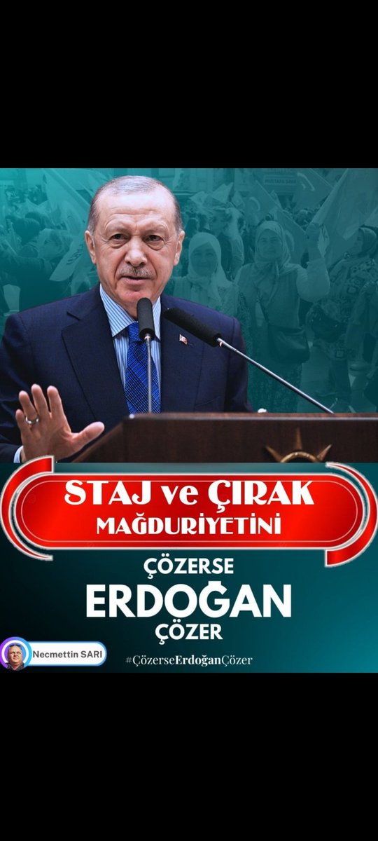 <a href="/RTEdijital/">Erdoğan Dijital Medya</a> <a href="/RTErdogan/">Recep Tayyip Erdoğan</a> Meslek Lisesi ve Çıraklık Okullarının özendirilmesi ara(nan) eleman sıkıntısı için elzemdir
🔥Çözüm noktası 4A tescil tarihinin başlangıç sayılmasıdır
<a href="/RTErdogan/">Recep Tayyip Erdoğan</a> <a href="/EmineErdogan/">Emine Erdoğan</a>
<a href="/dbdevletbahceli/">Devlet Bahçeli</a> <a href="/Mustafa_Destici/">Mustafa Destici</a>
<a href="/isikhanvedat/">Prof. Dr. Vedat Işıkhan</a> 
Doğru Karar İstikrar
#StajyerÇıraklar
#DevletineEmanet