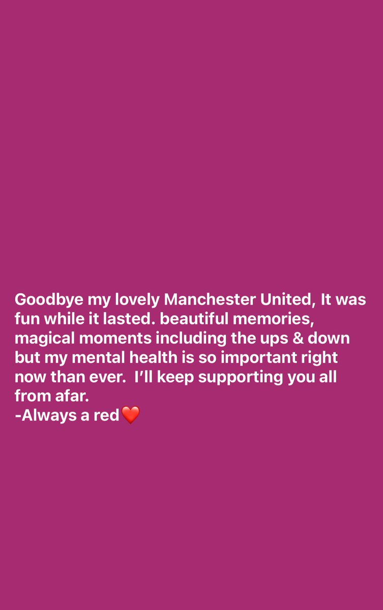 zxsecf's tweet image. If I continue like this I’ll loose my mind. I have to detach my self and learn to love from afar so I don’t get hurt and entirely broken. Goodbye my lovely mufc❤️