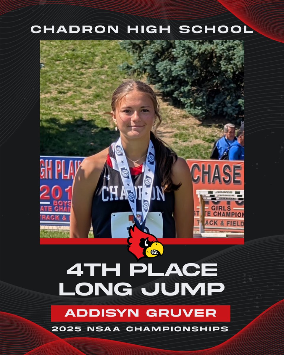 ChadronHS's tweet image. Addisyn Gruver wins 4th in Long Jump at the NSAA State Track Championships! 🏅 #GoCardsNation