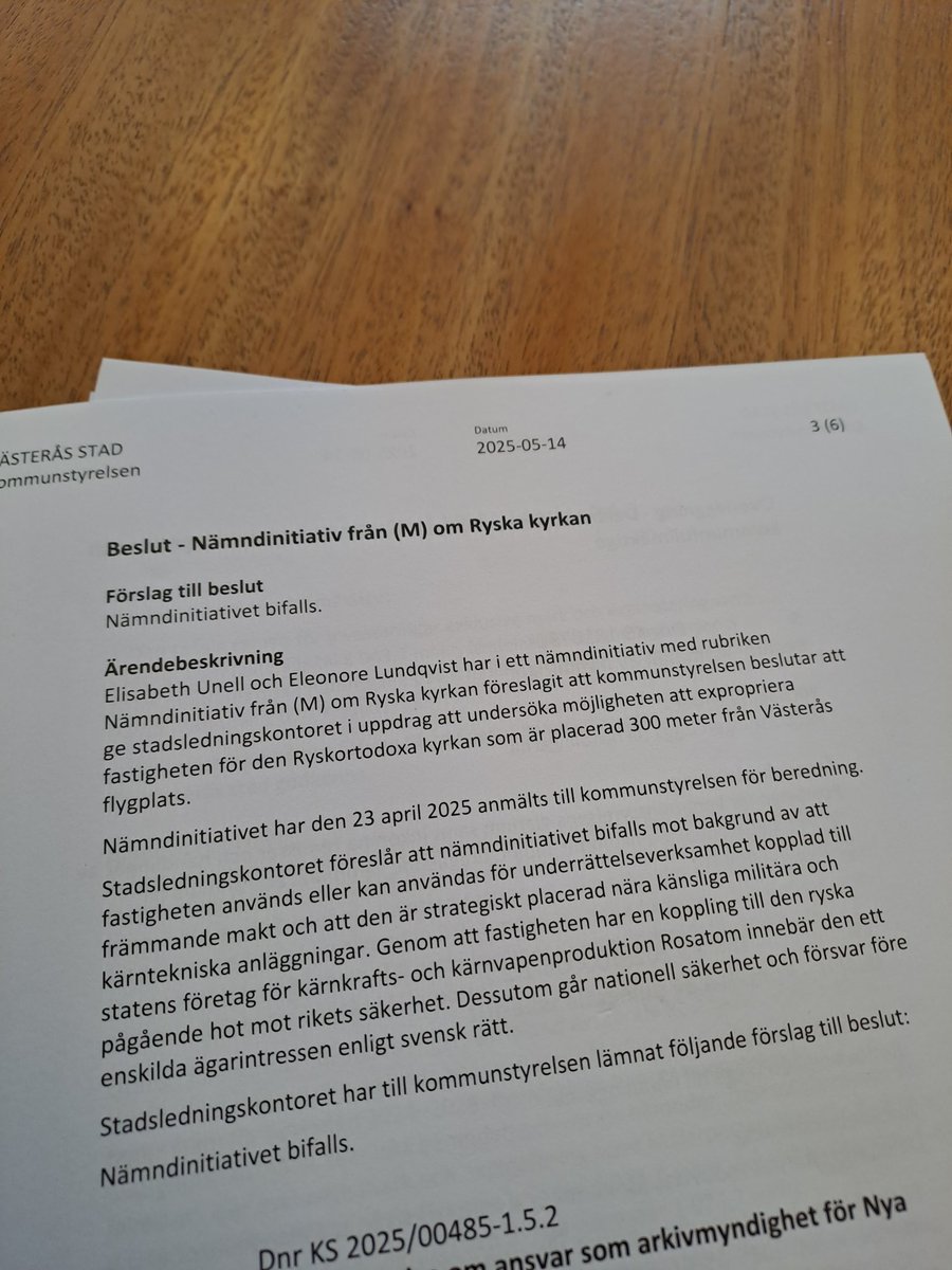 Bra beslut på dagens kommunstyrelse. 

Alla partier eniga - Putins lakejer ska bort från Västerås.
