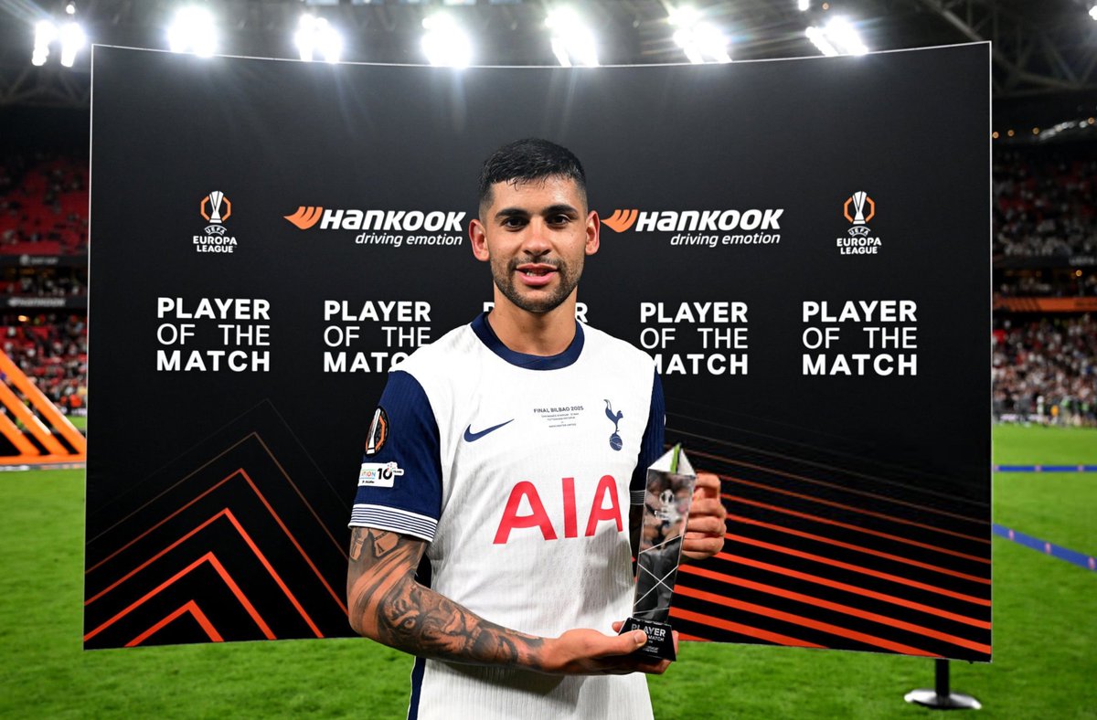 HotspurRelated's tweet image. Player of the Match in the #UEL final, @CutiRomero2.