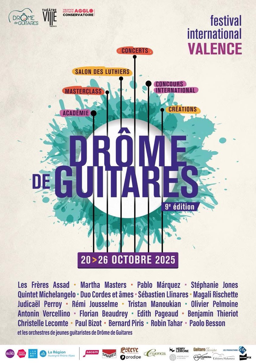 Voici l’affiche officielle de la 9eme édition du festival international Drôme de guitares !!!