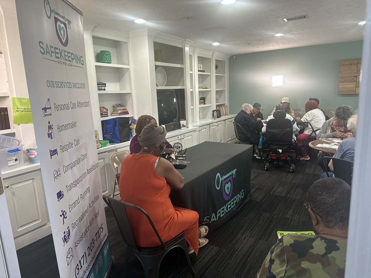 safekeeping317's tweet photo. Lunch &amp; Learn with Safekeeping Homecare!
Today we had the pleasure of connecting with residents during our community Lunch &amp; Learn event—sharing laughs, playing bingo, and shining a light on the importance of mental health awareness.

#SafekeepingHomecare #MentalHealthAwareness https://t.co/Ioy3IUfFbs