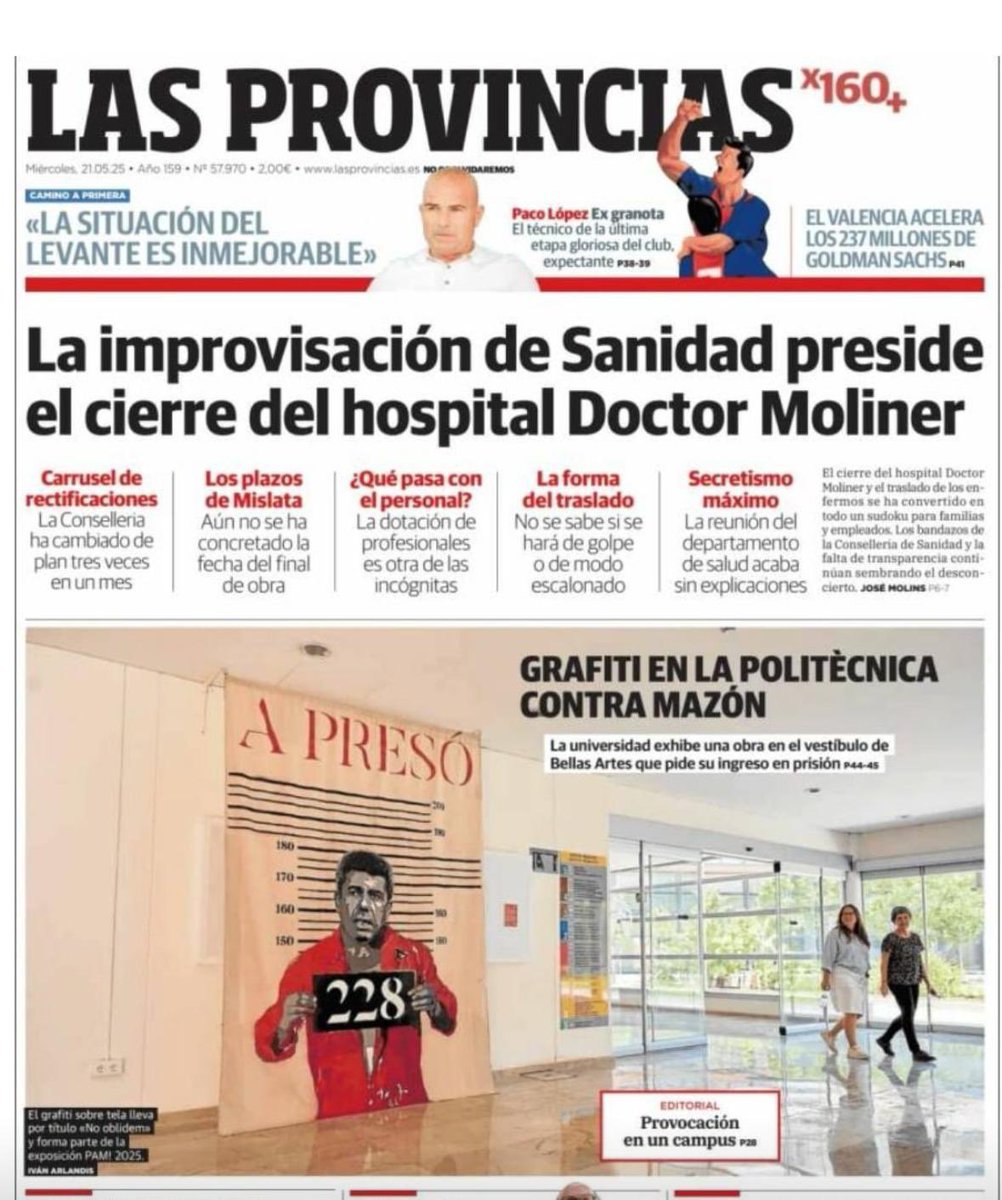 San Agustín decía que ‘la paz es la tranquilidad en el orden’. El arte debe incomodar, sí, pero no deshumanizar. La crítica política es sana; el ataque personal, no. Carlos Mazón merece lo mismo que todos: un trato justo, no un retrato injusto.