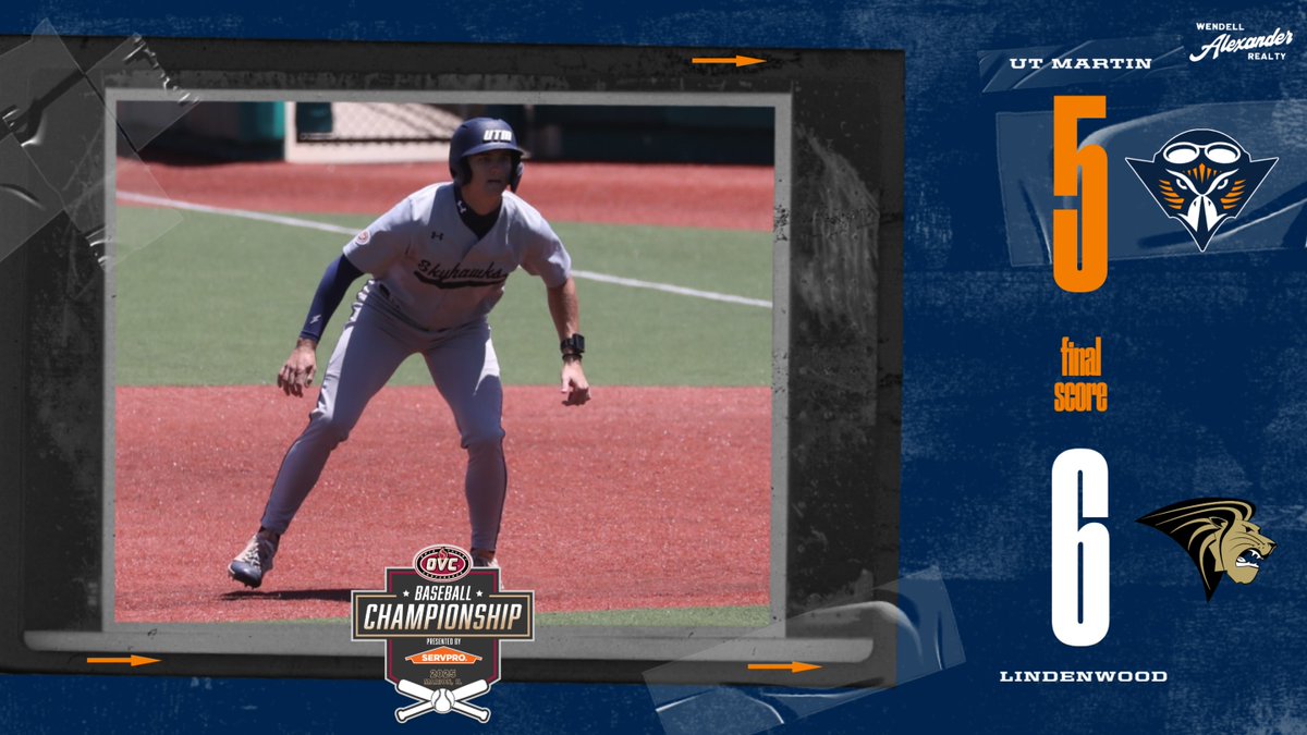 UT Martin Athletics (@utmsports) on Twitter photo Final from Marion.
The 2025 <a href="/UTMBase/">UT Martin Baseball</a> season comes to a close in the OVC Tournament.
#MartinMade #OVCit Final from Marion.
The 2025 <a href="/UTMBase/">UT Martin Baseball</a> season comes to a close in the OVC Tournament.
#MartinMade #OVCit