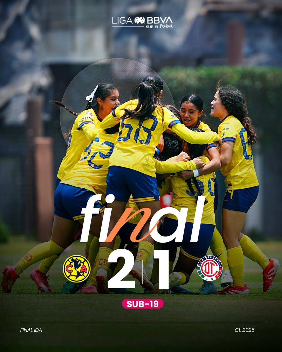 LigaBBVAFemenil (@ligabbvafemenil) on Twitter photo Se jugó la Ida de la Gran Final #Sub19Fem. 🔜⭐️
<a href="/AmericaFemenil/">Club América Femenil</a> se lleva la ventaja sobre <a href="/TolucaFemenil/">Toluca FC Femenil</a> en los primeros 90'.🤯
#SomosDesafiantes⚡️ Se jugó la Ida de la Gran Final #Sub19Fem. 🔜⭐️
<a href="/AmericaFemenil/">Club América Femenil</a> se lleva la ventaja sobre <a href="/TolucaFemenil/">Toluca FC Femenil</a> en los primeros 90'.🤯
#SomosDesafiantes⚡️