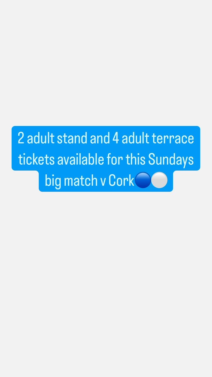 Anyone needing tickets DM us!🔵⚪️ #WaterfordvCork