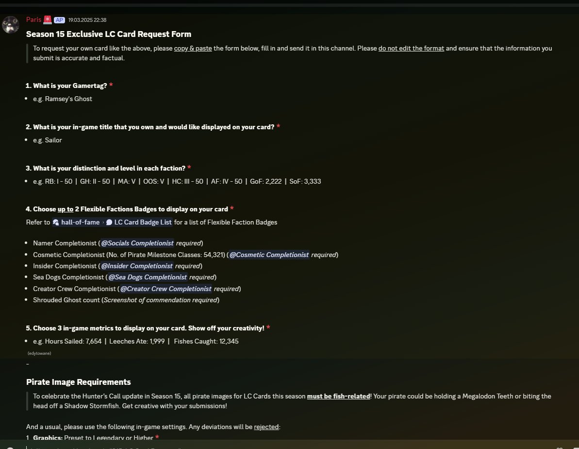 I am beyond sad that once again theft is a way to go for Sea of Thieves art community.

This isn't inspiration, those are some stolen custom made assets by Paris. 
Flexible badges assets that were made for <a href="/Completionists_/">Completionists</a>  community.
Moreover the google form is using straight