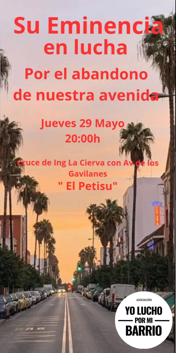 Manifestación en Su Eminencia contra la venta ilegal en Ingeniero La Cierva!!! 

Por favor acude y comparte. Juntos lo conseguiremos💪🏼