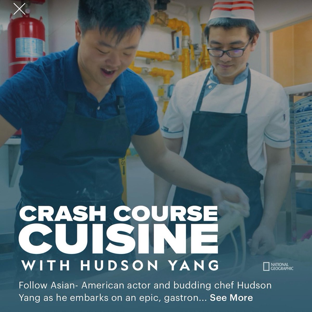 Hey all, am incredibly excited to share that ALL EPISODES of SEASON ONE of CRASH COURSE CUISINE WITH HUDSON YANG are now available on Hulu! 

Please check it out — it's a lot of fun! And follow us this summer as we shoot Season Two in Taiwan and Canada!
hulu.com/series/d00ca12…