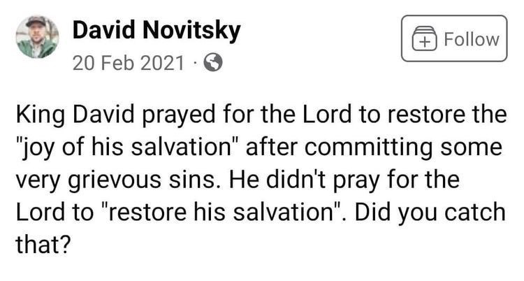 That’s because you can’t lose your salvation.