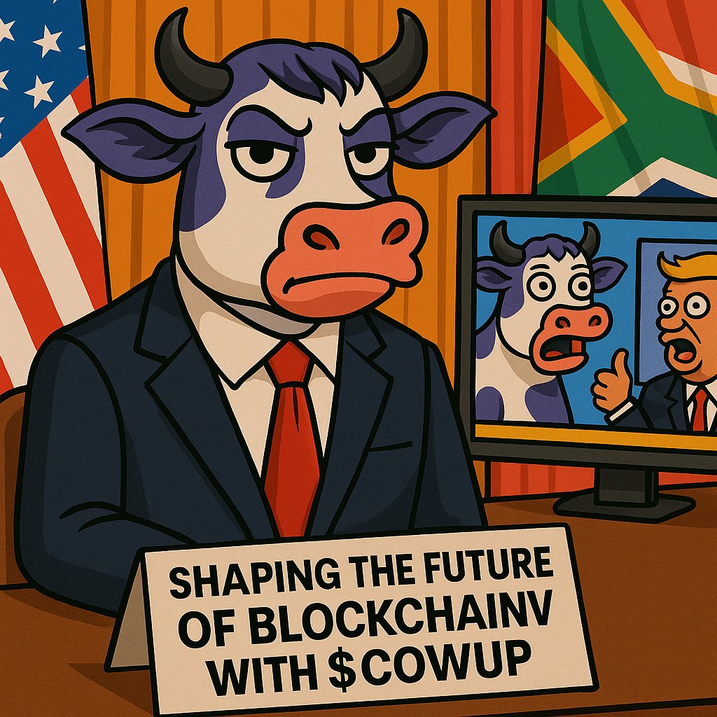 CowUpCoin's tweet photo. 🚨 When world leaders argue… the cows take over 🐄💨
While Trump plays videos, $COWUP plays the game.
This isn’t just a memecoin — it’s a movement.

👇Retweet before the herd realizes what’s coming
#COWUP #CryptoNews #MemeCoin #Trump #Ramaphosa https://t.co/dkriuG2r5p