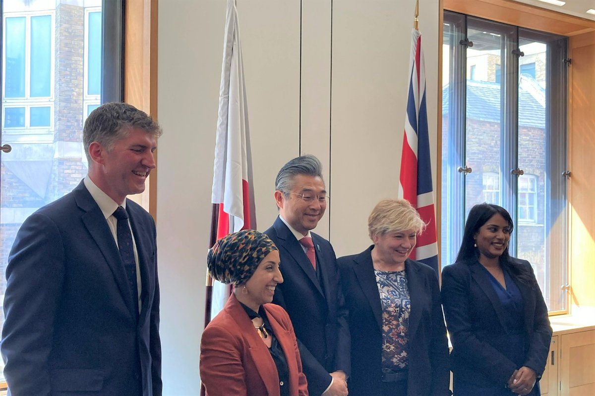 Hiroshi Suzuki (@ambjapanuk) on Twitter photo Great pleasure to meet <a href="/CommonsForeign/">Foreign Affairs Committee</a> - the Chair <a href="/EmilyThornberry/">Emily Thornberry</a>, together with <a href="/Abtisam_Mohamed/">Abtisam Mohamed</a>, <a href="/EdwardMorelloWD/">Edward Morello MP</a> and <a href="/Uma_Kumaran/">Uma Kumaran MP</a>. Enjoyed great discussions on wide-ranging issues including security cooperation. Looking forward to further strengthening 🇯🇵🇬🇧 partnership!! Great pleasure to meet <a href="/CommonsForeign/">Foreign Affairs Committee</a> - the Chair <a href="/EmilyThornberry/">Emily Thornberry</a>, together with <a href="/Abtisam_Mohamed/">Abtisam Mohamed</a>, <a href="/EdwardMorelloWD/">Edward Morello MP</a> and <a href="/Uma_Kumaran/">Uma Kumaran MP</a>. Enjoyed great discussions on wide-ranging issues including security cooperation. Looking forward to further strengthening 🇯🇵🇬🇧 partnership!!