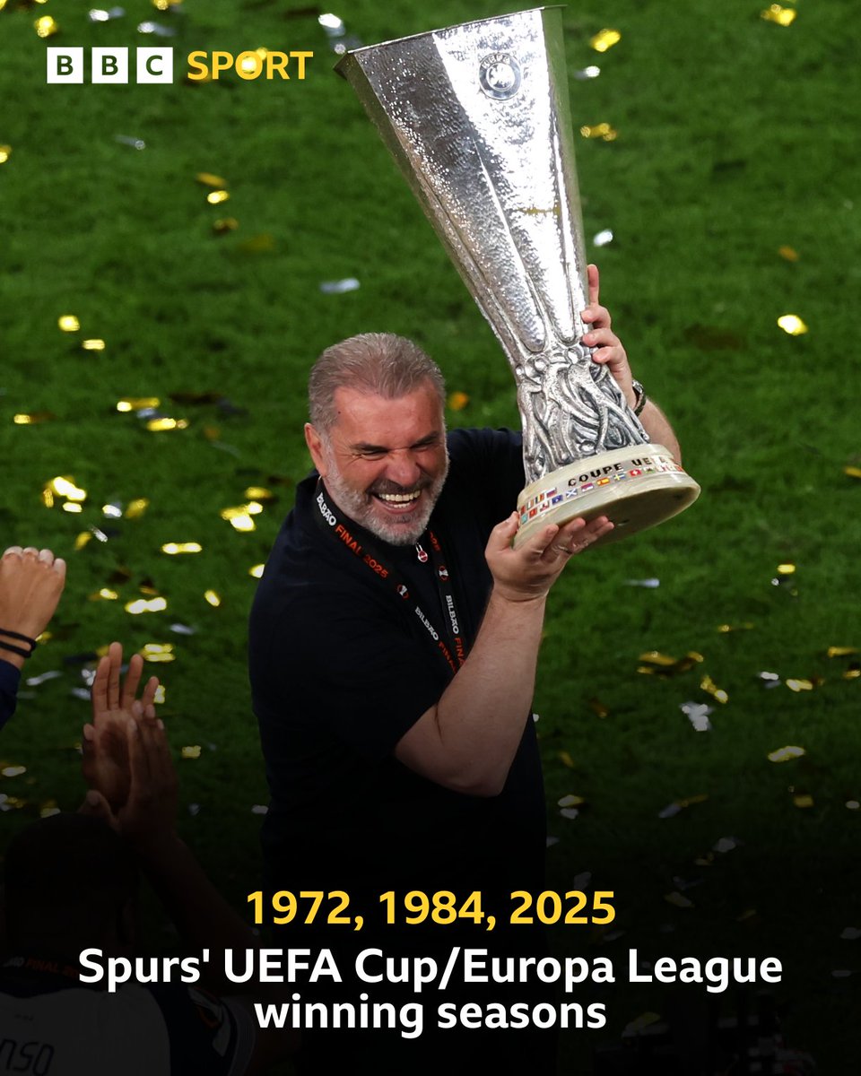 Tottenham's third UEFA Cup/Europa League trophy 🏆

Only Sevilla have won more (7).

#UELfinal #TOTMUN
