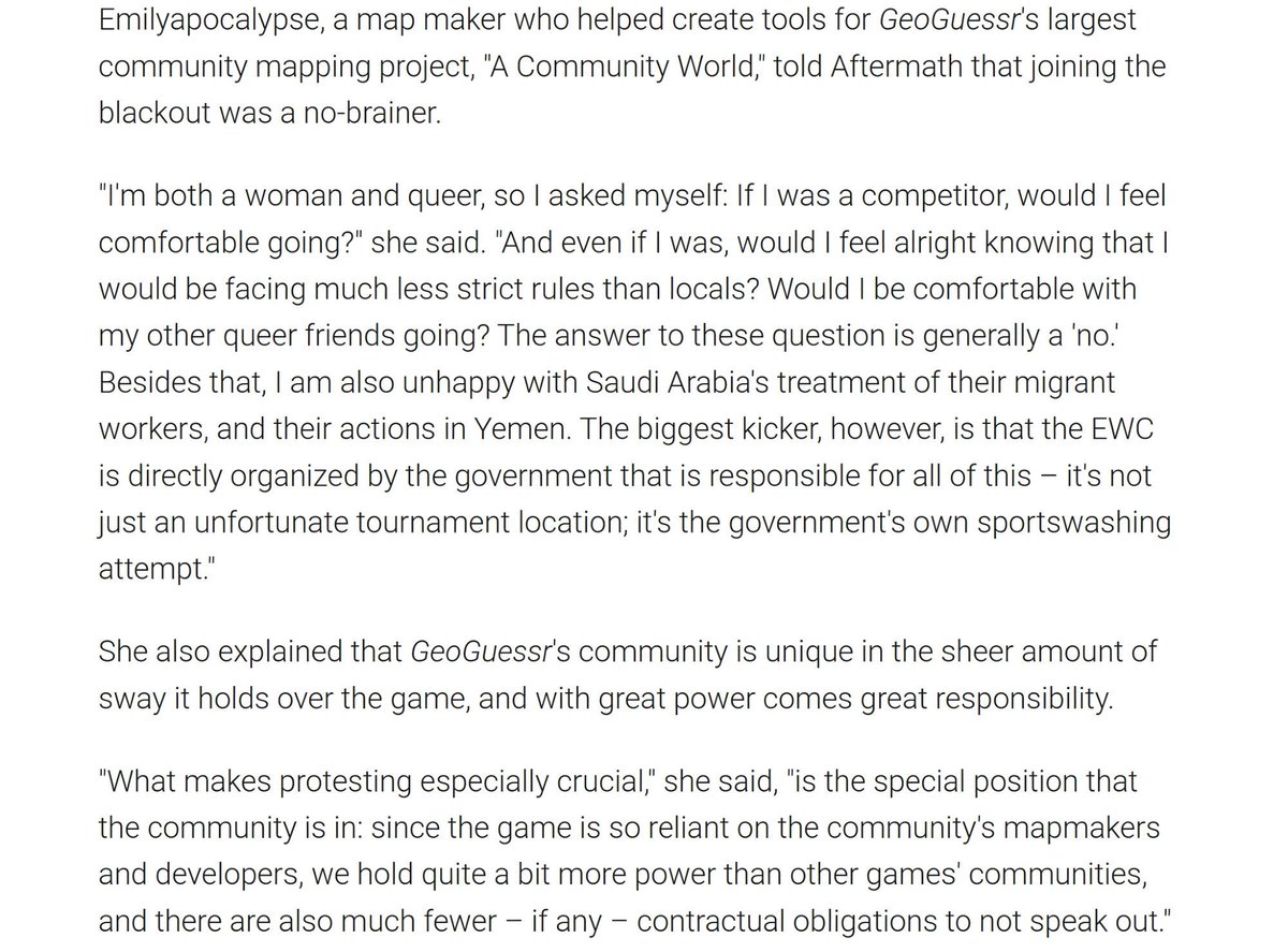 google maps-powered guessing game geoguessr is the latest to strike a deal with the saudi-backed esports world cup, but its community isn't taking the matter lying down. instead, they've staged a full-scale revolt that's rendered "basically all" popular community maps unplayable