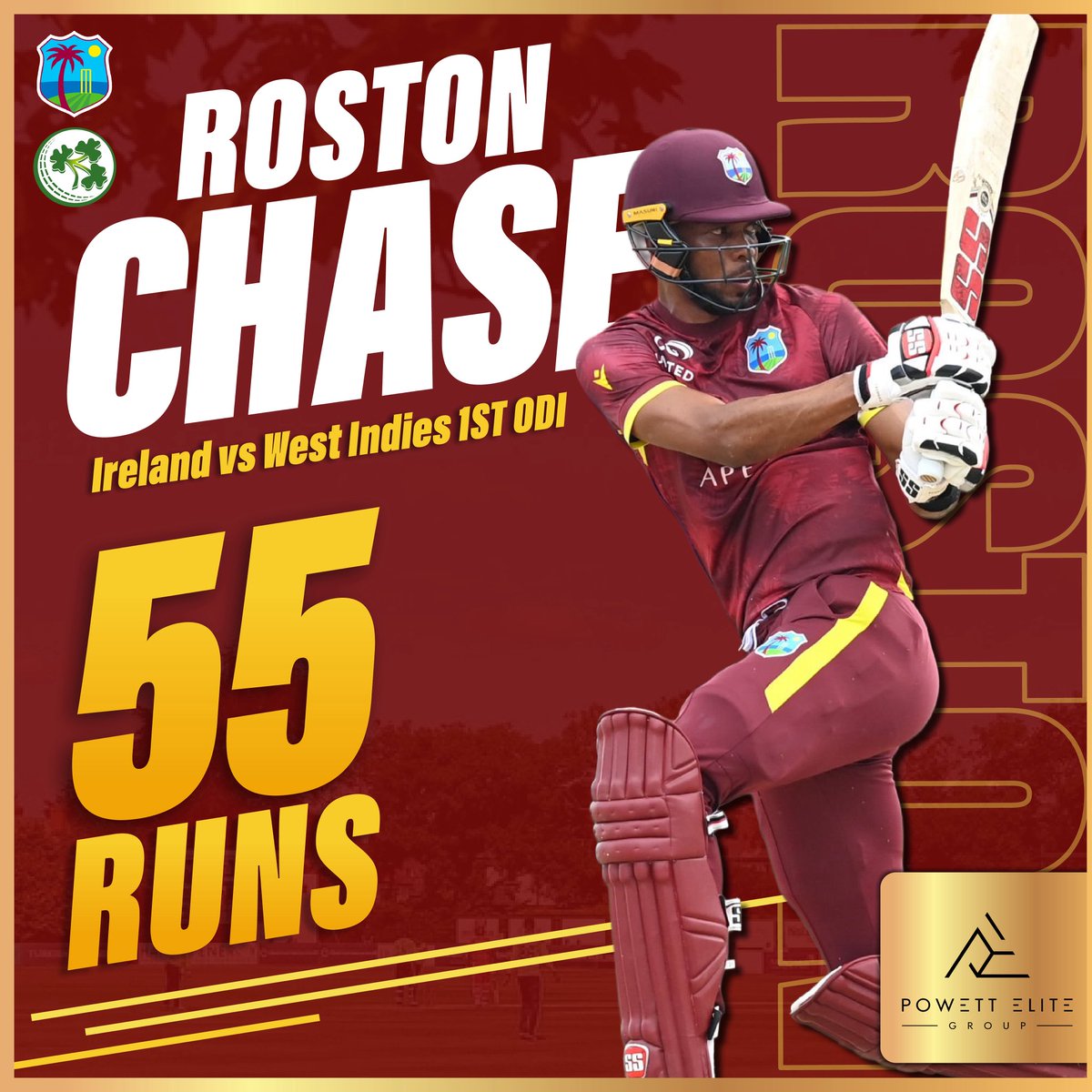 Powett Elite Group (@powett_elite) on Twitter photo It wasnโt to be for <a href="/windiescricket/">Windies Cricket</a> today, but great to see newly appointed Test captain Roston Chase showing real grit with a fighting half-century! ๐
Top knock, Roston! ๐
#rostonchase #windiescricket #IREvWI #cricket #cricketnews #meninmaroon It wasnโt to be for <a href="/windiescricket/">Windies Cricket</a> today, but great to see newly appointed Test captain Roston Chase showing real grit with a fighting half-century! ๐
Top knock, Roston! ๐
#rostonchase #windiescricket #IREvWI #cricket #cricketnews #meninmaroon