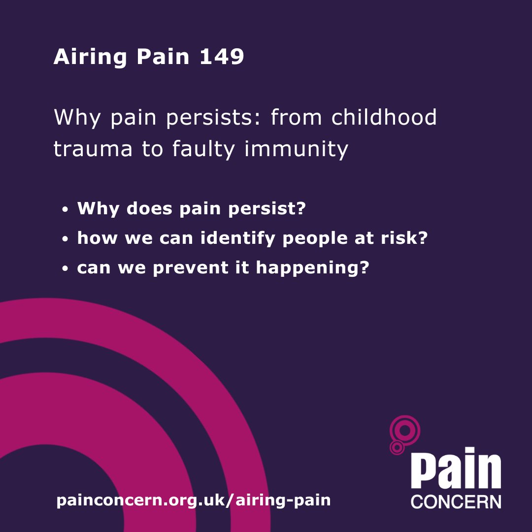 Pain Concern (@painconcern) on Twitter photo Full episode of Airing Pain #149 available NOW!
Why pain persists: from childhood trauma to faulty immunity:
🎧Listen here: ow.ly/OXHb50VVkQ6
<a href="/BritishPainSoc/">The British Pain Society</a>
#podcast #airingpain #painresearch #cuttingedge Full episode of Airing Pain #149 available NOW!
Why pain persists: from childhood trauma to faulty immunity:
🎧Listen here: ow.ly/OXHb50VVkQ6
<a href="/BritishPainSoc/">The British Pain Society</a>
#podcast #airingpain #painresearch #cuttingedge