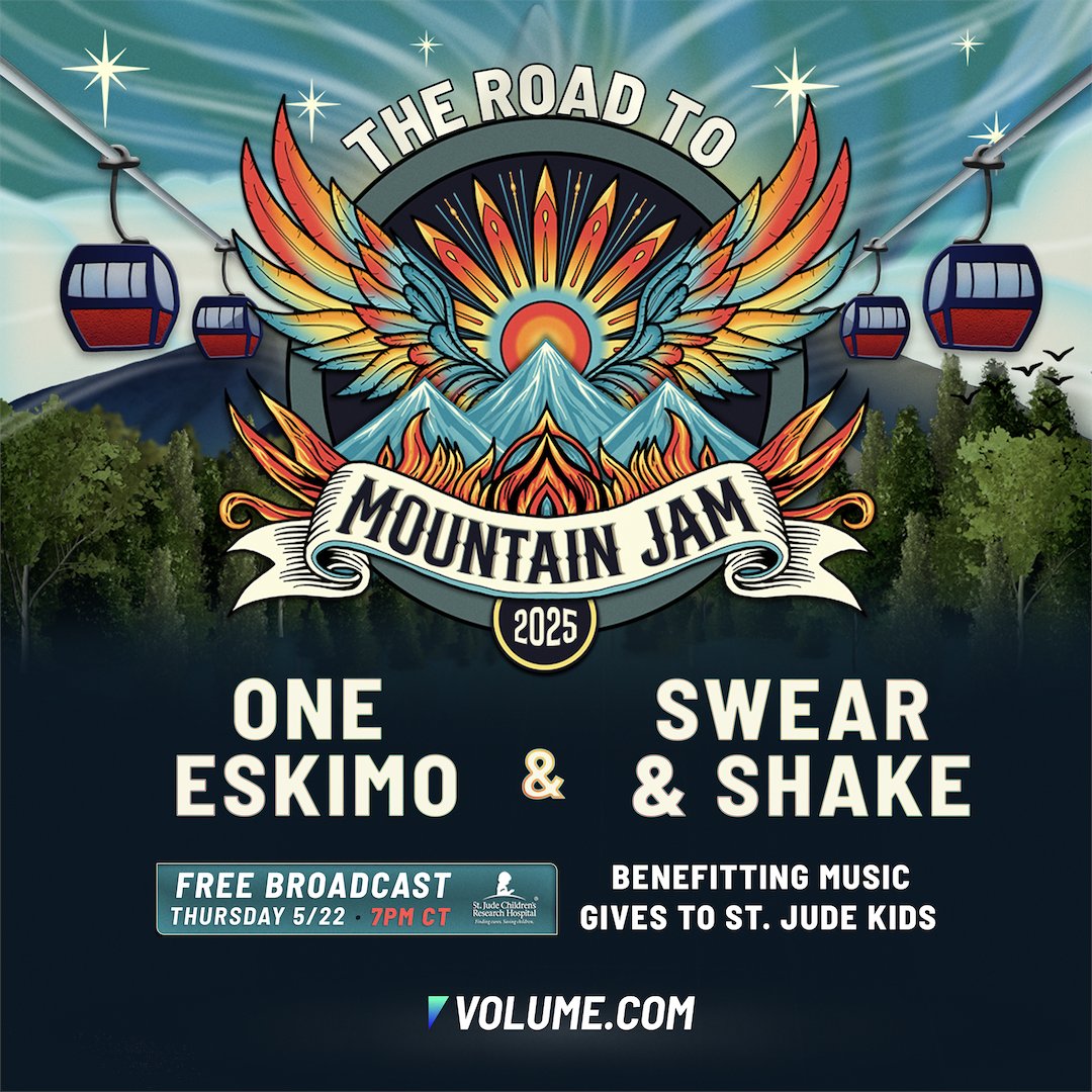 Volume.com (@getonvolume) on Twitter photo 🎧 TONIGHT: Two epic bands. One killer stream.
🎶 One Eskimo + @SwearandShake take over <a href="/GetOnVolume/">Volume.com</a> @ 7PM CT!
✨ All donations go to Music Gives to St. Jude Kids.
🎟️ Don't miss it: bit.ly/MJ-0522
⛰️ And <a href="/MountainJam/">Mountain Jam</a> tickets are ON SALE NOW at MountainJamFestival.com 💥 🎧 TONIGHT: Two epic bands. One killer stream.
🎶 One Eskimo + @SwearandShake take over <a href="/GetOnVolume/">Volume.com</a> @ 7PM CT!
✨ All donations go to Music Gives to St. Jude Kids.
🎟️ Don't miss it: bit.ly/MJ-0522
⛰️ And <a href="/MountainJam/">Mountain Jam</a> tickets are ON SALE NOW at MountainJamFestival.com 💥