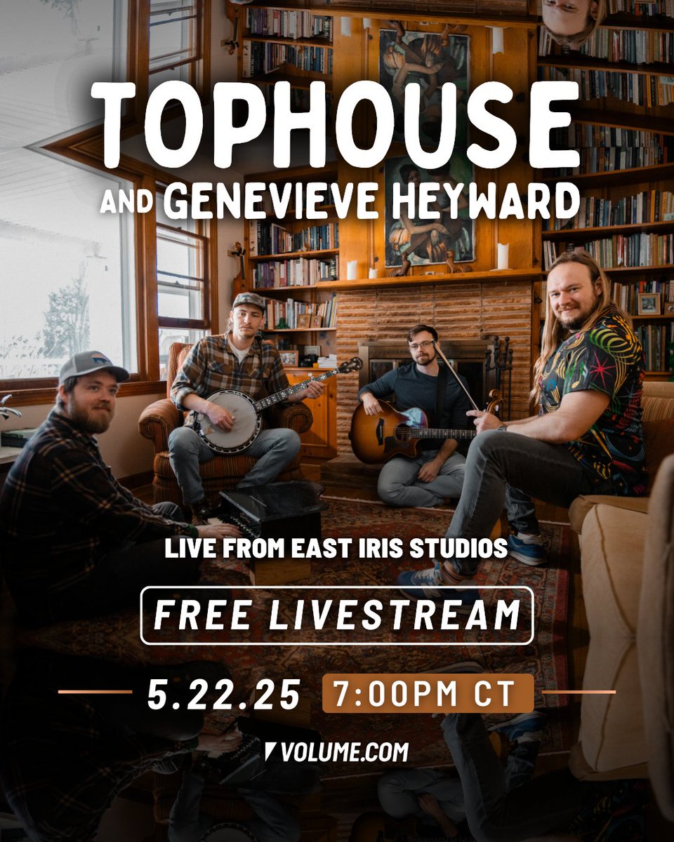 Volume.com (@getonvolume) on Twitter photo Got plans tomorrow? You do now 😉
🎶 @TopHouseTheBand and <a href="/GenHeyward/">Genevieve Heyward</a> have a FREE livestream from @EastIrisStudios!
📍 Catch it on <a href="/GetOnVolume/">Volume.com</a> at 7pm CT and kick back with some seriously good music.
🎟️ bit.ly/EastIris-TopHo… Got plans tomorrow? You do now 😉
🎶 @TopHouseTheBand and <a href="/GenHeyward/">Genevieve Heyward</a> have a FREE livestream from @EastIrisStudios!
📍 Catch it on <a href="/GetOnVolume/">Volume.com</a> at 7pm CT and kick back with some seriously good music.
🎟️ bit.ly/EastIris-TopHo…
