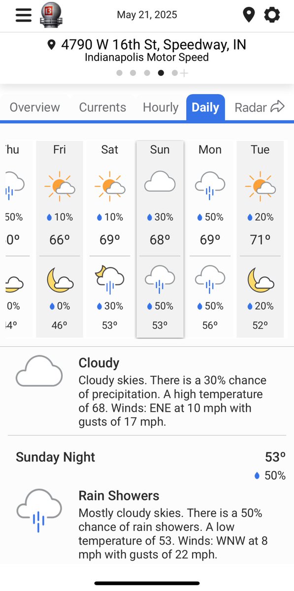 DblA43's tweet image. Current forecast per ⁦⁦@WTHRcom⁩