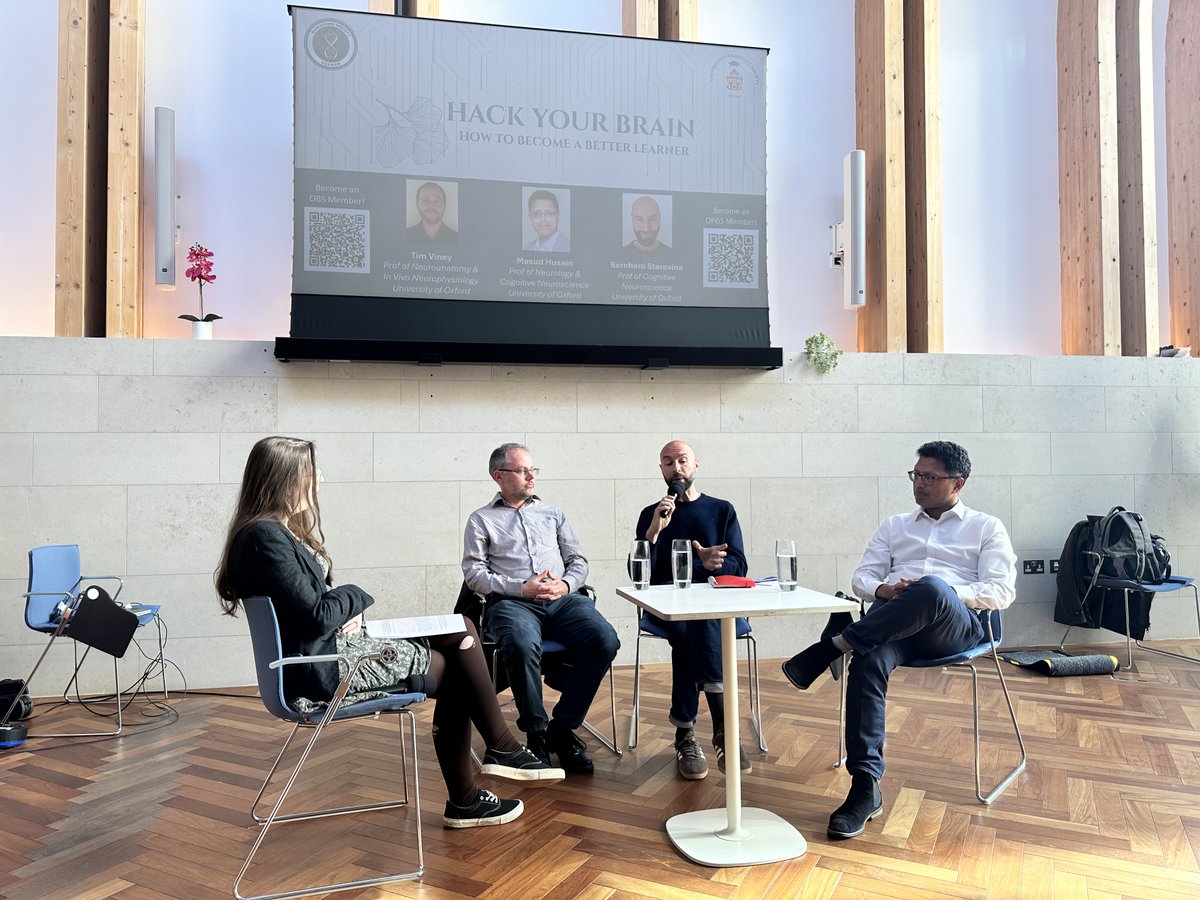 MasudHusain's tweet image. Interesting discussion tonight on How to Hack your Brain to improve learning @oxfordbiohack with my neuroscience colleagues Bernard Staresina and @vineytj