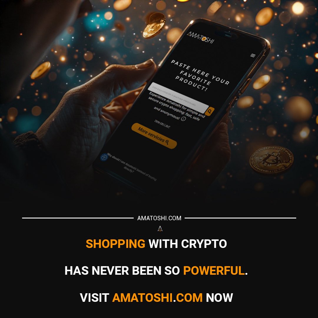 AmaToshi_'s tweet photo. Shop the crypto way! 🚀
With https://t.co/Tb2mZol2oB, buying online with crypto is fast, secure, and easy. No banks, no delays – just seamless shopping with Bitcoin & other cryptocurrencies. Enjoy lower fees, privacy, and global access! 🛒💳

#CryptoShopping #PayWithCrypto #BitcoinPayments #ShopWithBitcoin #CryptoLife