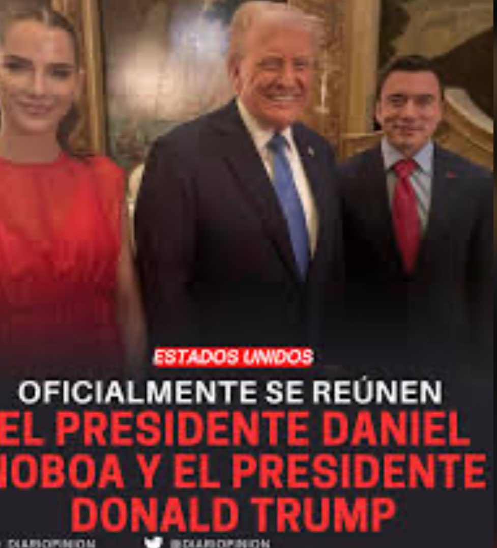 Les está doliendo permanentemente

Aquí en foto oficial los presidentes #Trump y #Noboa haciendo historia

Nunca un presidente ecuatoriano ha sido hasta ahora, invitado a la posesión del presidente de EEUU

#QueLesDuela