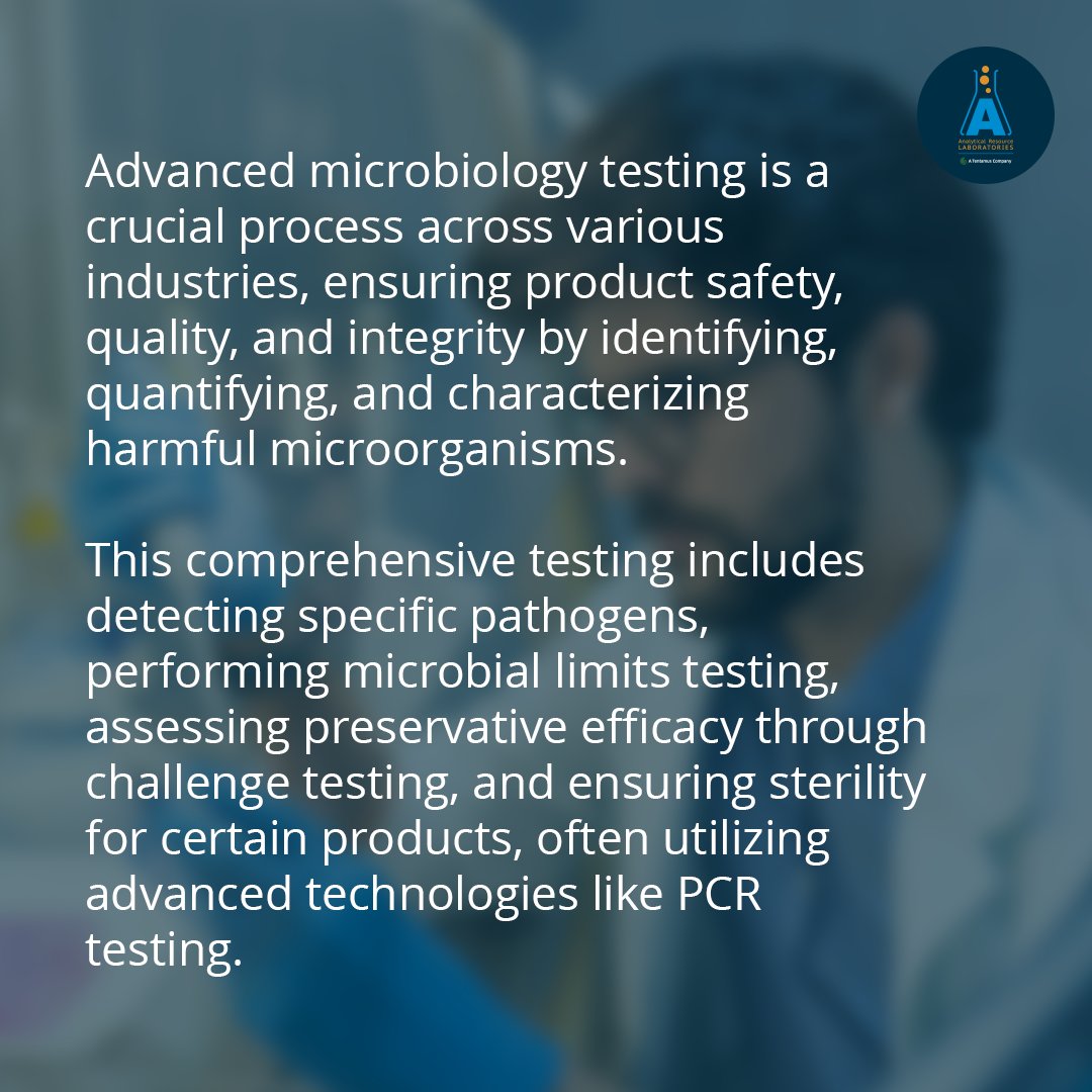 analyticallabs's tweet image. Safeguard your products! From pathogen detection to sterility testing, our comprehensive microbiology analyses safeguard your dietary supplements. Partner with us for peace of mind.
#ProductSafety #MicrobiologyTesting #QualityAssurance #ARL