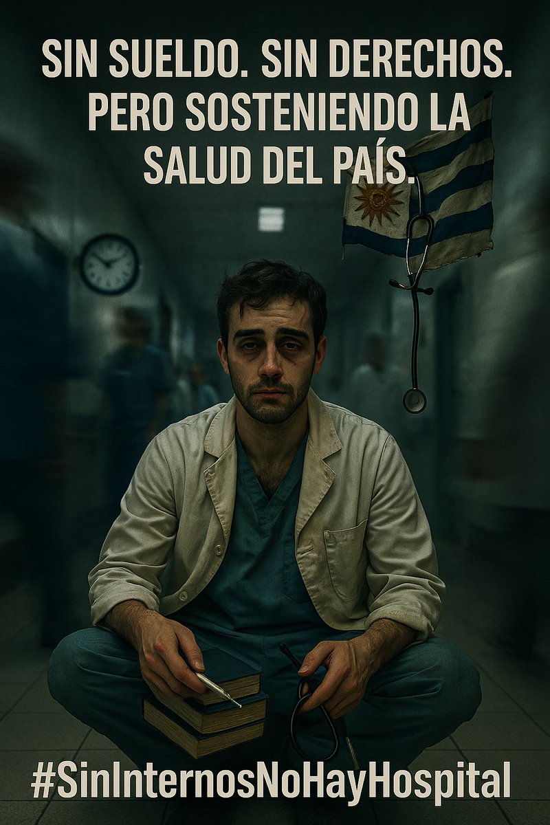 ⚠️ El próximo 1/8 comienza un nuevo ciclo de internado rotatorio, una generación de 800 internos donde más 400 estarán cubriendo puestos de trabajo de 44hs semanales en todo el país sin remuneración ni cobertura FONASA.

🔴 Agradecemos la máxima difusión.
