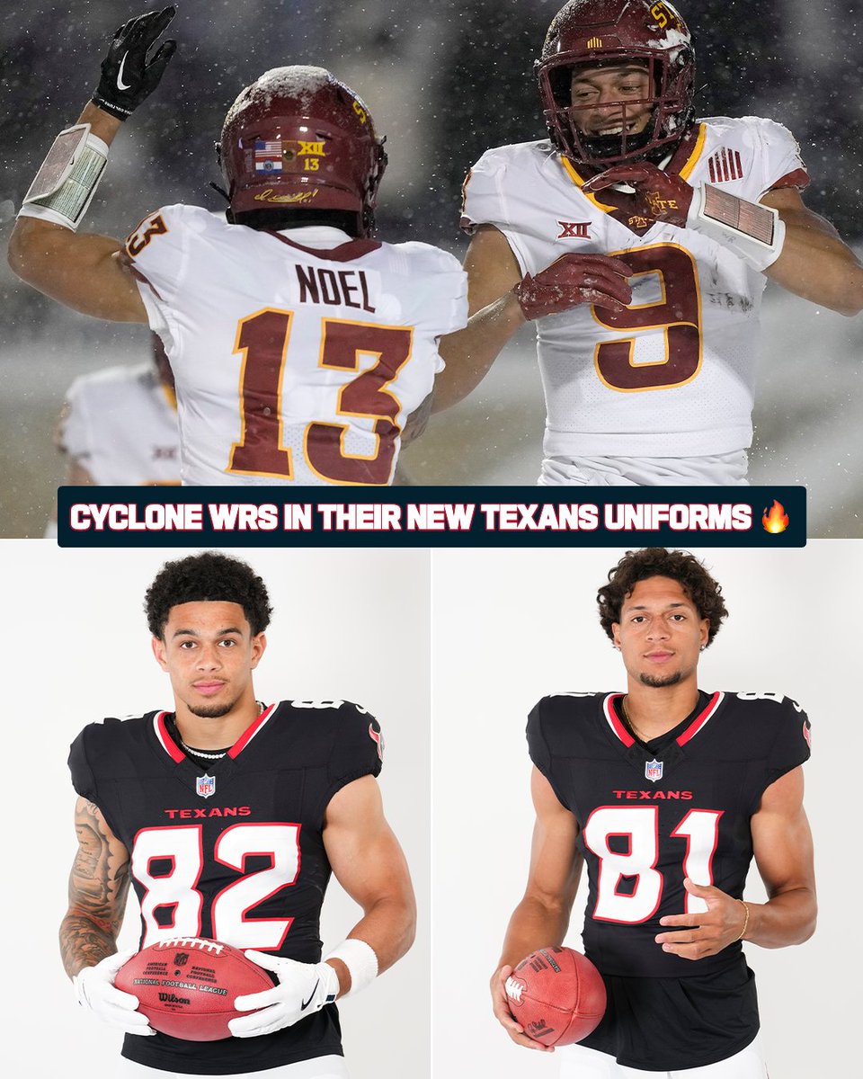 NFL (@nfl) on Twitter photo College teammates ➡️ NFL teammates
<a href="/CycloneFB/">Iowa State Football</a> | <a href="/NoelJaylin13/">Jaylin Noel</a> | <a href="/JaydenHiggins3/">Jayden Higgins</a> College teammates ➡️ NFL teammates
<a href="/CycloneFB/">Iowa State Football</a> | <a href="/NoelJaylin13/">Jaylin Noel</a> | <a href="/JaydenHiggins3/">Jayden Higgins</a>