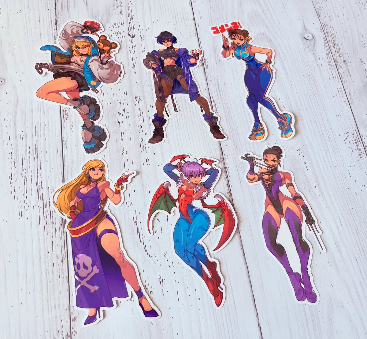 Huge thanks to everyone who already picked up a set of this sticker collection. If you haven’t yet, please check out my online shop at ironpinky.com 🖤🖤🖤 #edwinhuang #reinamishima #chunli #darkstalkers #guiltygearstrive #mileena #mortalkombat