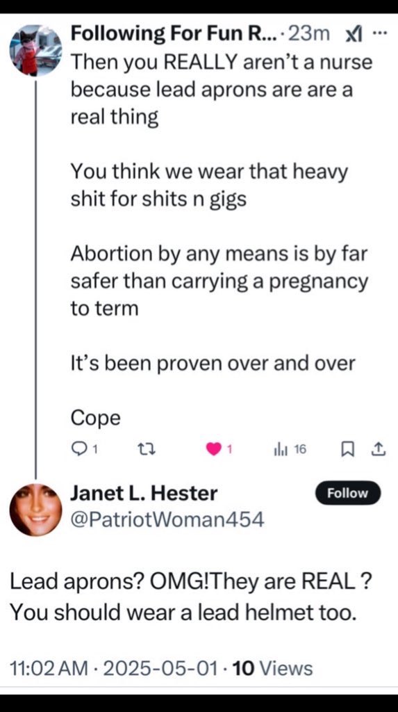 HeyNurseKat's tweet photo. @PatriotWoman454 @gaudall @WTFH_Elaina @ValerieAnne1970 @jsrour007 Kat.
My name is Kat.
You seem full of accusations - do you have any proof? We’ve already established you’re no nurse. #leadapron https://t.co/kkn3I2ymHc