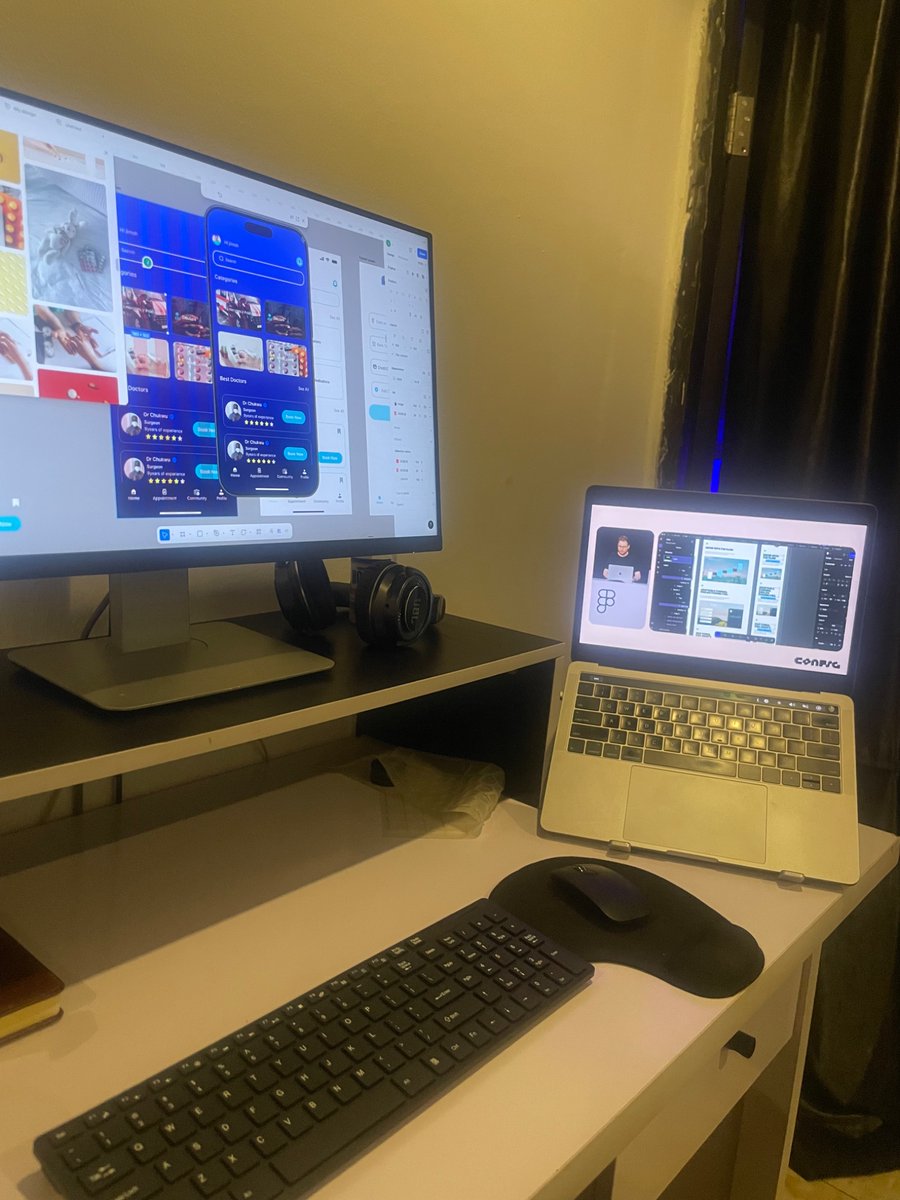 reeky_milly's tweet image. Another late night at the desk……

The glow of Figma lights up both screens as I fine-tune every pixel of a mobile app design. Concepts are coming to life—what started as a rough sketch is now a sleek, interactive interface.

#UXDesign #UIDesignerLife #DesignInProgress #Figma