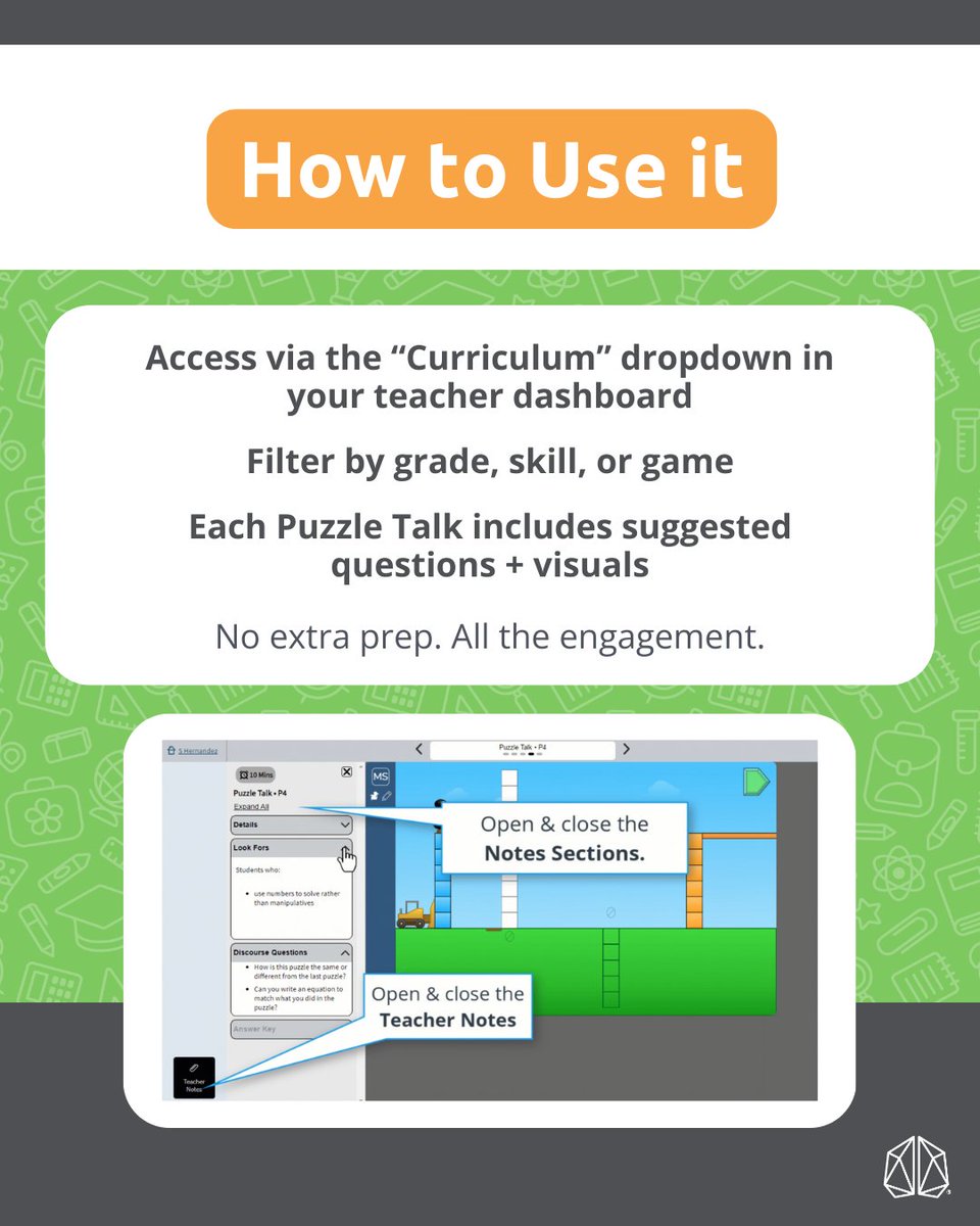 60+ NEW Puzzle Talks just dropped in ST Math!
 Use them to help students:
 💬 Talk about math
 🧠 Understand strategies
 🧩 Build deep conceptual knowledge

No prep needed - just pick a puzzle in your Teacher Dashboard and press play. bit.ly/4acwZdf