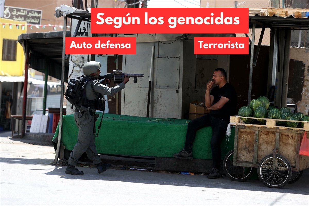 Foto del día⁉️

Un soldado israelí apunta su arma contra un palestino que solo vendía sandías en el campo de refugiados de Askar, en Nablus, Cisjordania ocupada.
