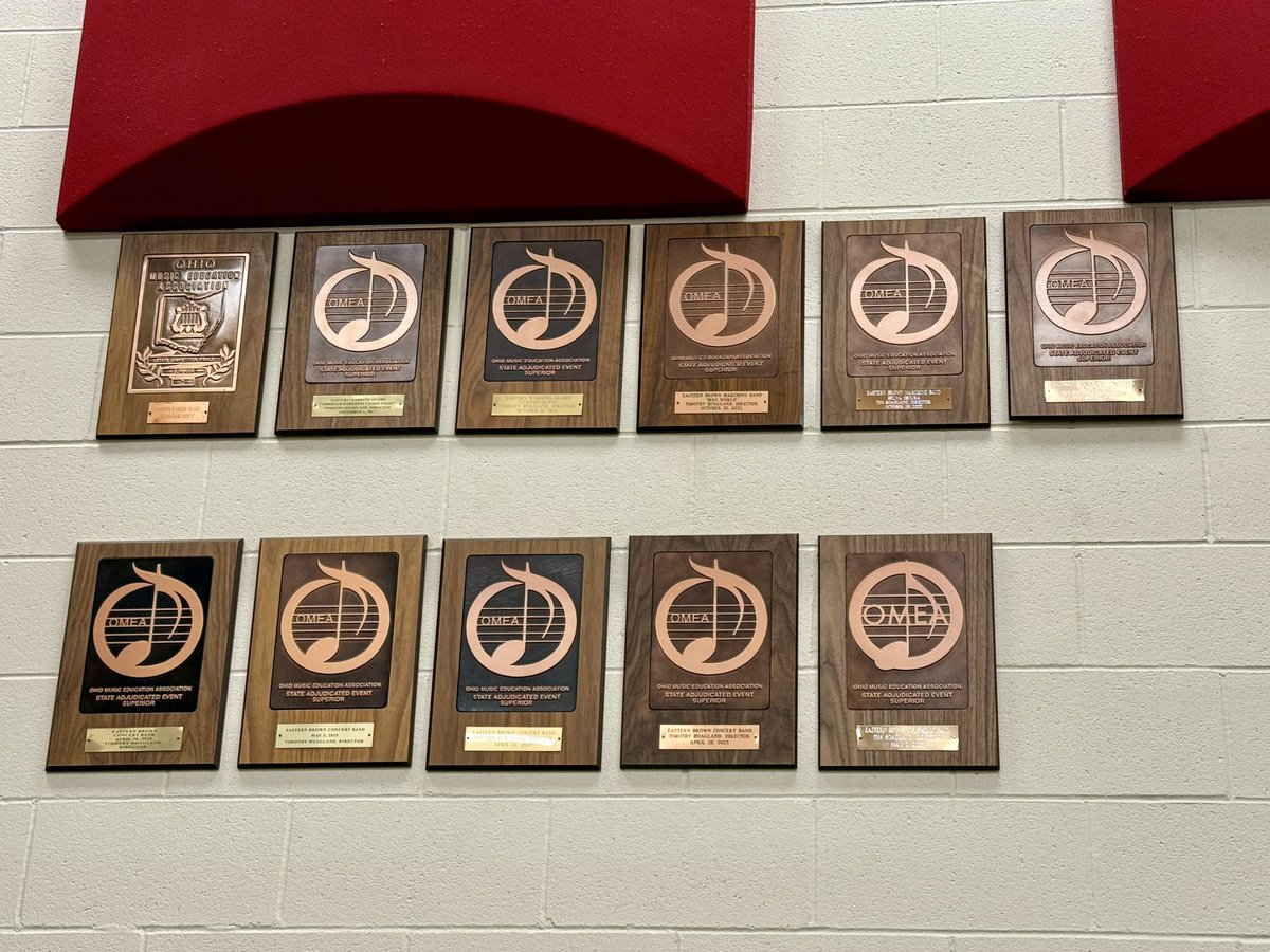 Did you know?

We’ve earned 11 concert and marching band State Superior Ratings in school history! 10 of those since 2017. 

Thanks to Mr. Wise in Maintenance for adding our new ones to the collection! 

The tradition continues!

#EBBWithPride