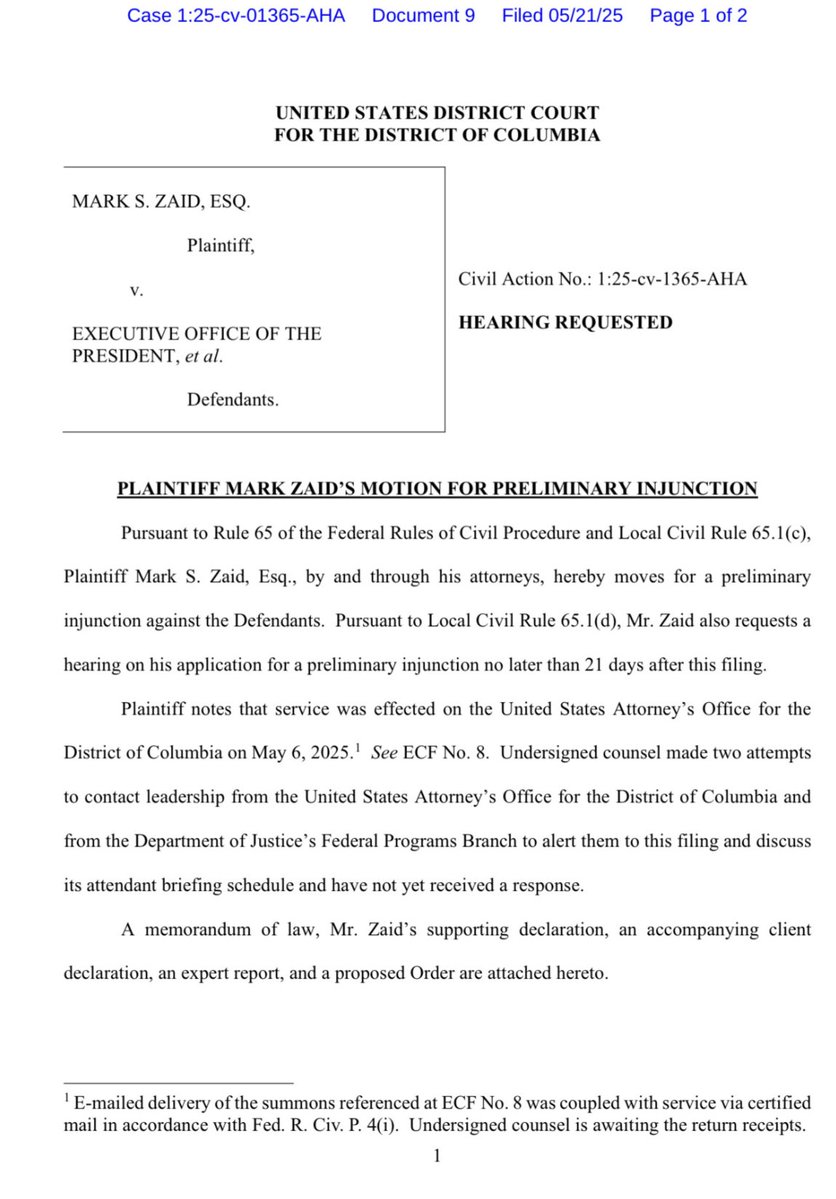 Norm Eisen (#TryingTrump out now!) (@normeisen) on Twitter photo BREAKING: we say enough of Trump taking away security clearances out of retaliation & with no basis
We just filed this preliminary injunction motion with an all-star team representing <a href="/MarkSZaidEsq/">Mark S. Zaid</a> in his landmark case to put a stop to this illegal conduct
See you in court BREAKING: we say enough of Trump taking away security clearances out of retaliation & with no basis
We just filed this preliminary injunction motion with an all-star team representing <a href="/MarkSZaidEsq/">Mark S. Zaid</a> in his landmark case to put a stop to this illegal conduct
See you in court