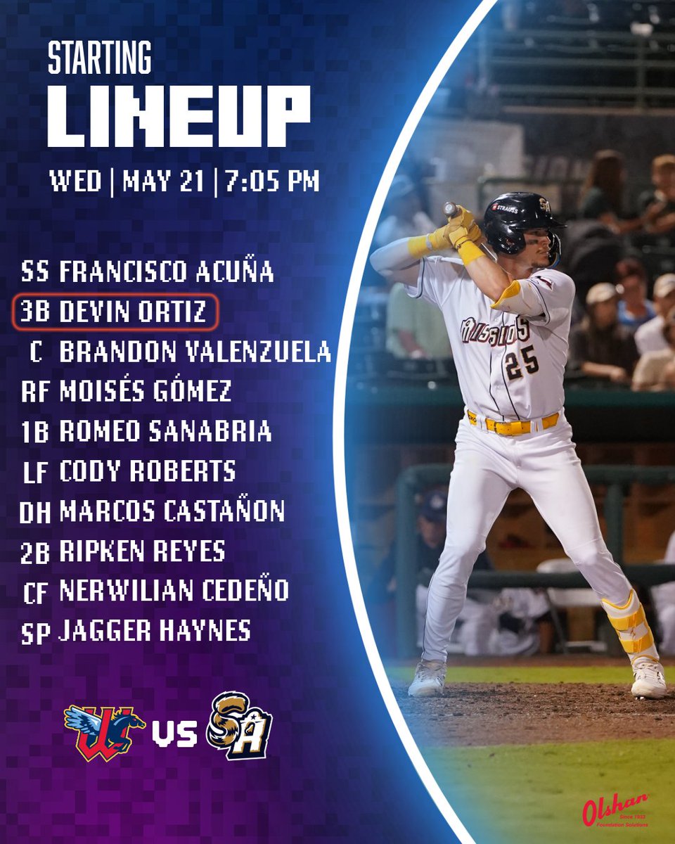 San Antonio Missions Baseball (@missionsmilb) on Twitter photo Locked in. Lineup loaded. Let's get to work.
Starting Lineup pres. by <a href="/OlshanSince1933/">Olshan Foundation Solutions</a>
🎟️: bit.ly/4krsXBo Locked in. Lineup loaded. Let's get to work.
Starting Lineup pres. by <a href="/OlshanSince1933/">Olshan Foundation Solutions</a>
🎟️: bit.ly/4krsXBo