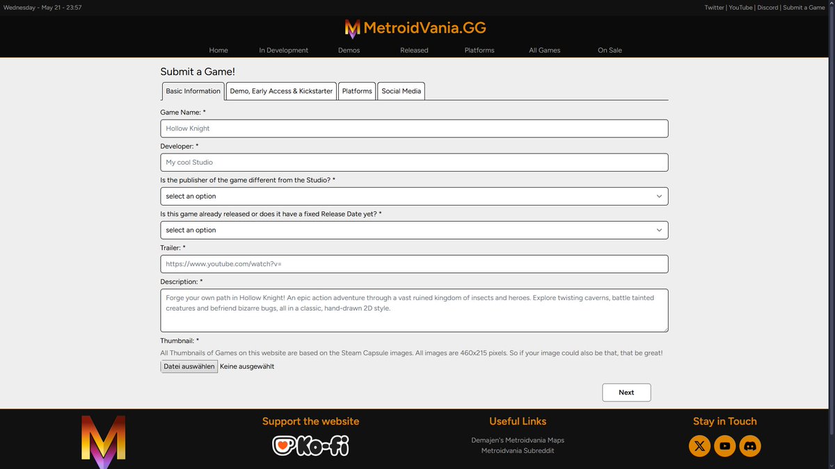 Metroidvania.gg tweet media