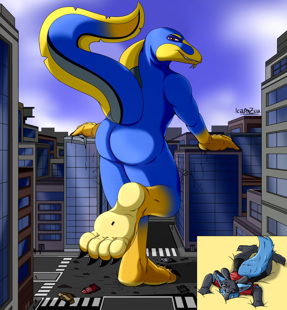 Katari was having fun on the city strolling around c: seems he catch a really small <a href="/Zontes07/">Zontes07</a>

Made by: <a href="/IcaroZilla/">IcaroZilla</a> 

#PawDay