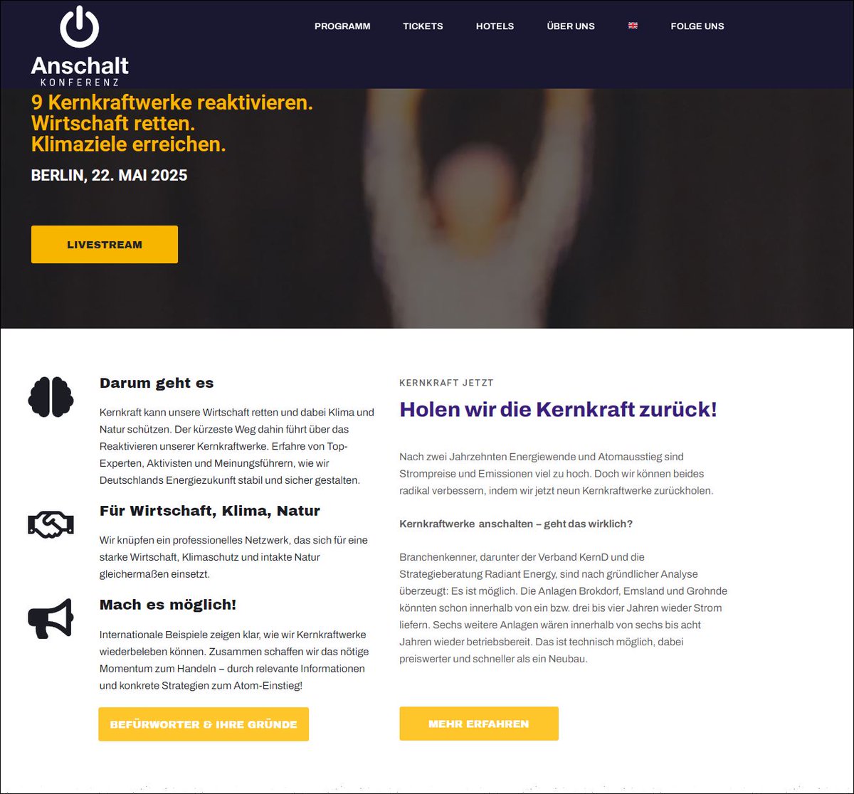 Kl_Stone's tweet image. Was viele nicht wissen: In Berlin findet morgen (22.05) die #Anschaltkonferenz der Freunde der #Atomkraft statt.

Unter dem selbstbewussten Motto:

              "Holen wir die #Kernkraft zurück!"

geht es um die Reaktivierungn nicht von 3, nicht von 6, sondern von 9 ...

1/6
