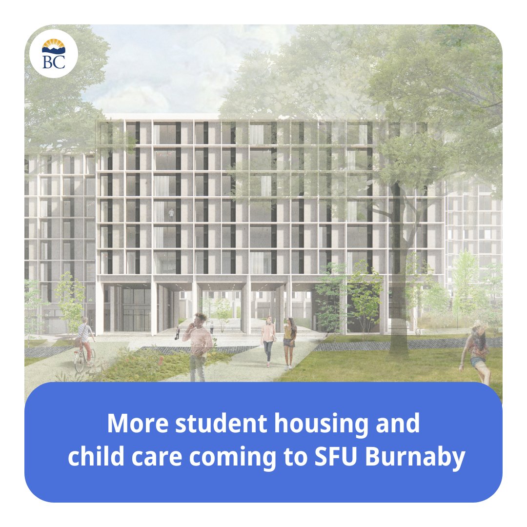 Bowinn Ma (@bowinnma) on Twitter photo Exciting news for the <a href="/SFU/">Simon Fraser University</a> #Burnaby! We're building more student housing and more child care to support the <a href="/SFU/">Simon Fraser University</a> Community, with construction now underway.
🤗 160 new child care spaces
🛏️ 445 new beds for students
<a href="/AnneKangBurnaby/">Anne Kang</a> <a href="/reah4burnaby/">Rohini Arora</a>
news.gov.bc.ca/32369 Exciting news for the <a href="/SFU/">Simon Fraser University</a> #Burnaby! We're building more student housing and more child care to support the <a href="/SFU/">Simon Fraser University</a> Community, with construction now underway.
🤗 160 new child care spaces
🛏️ 445 new beds for students
<a href="/AnneKangBurnaby/">Anne Kang</a> <a href="/reah4burnaby/">Rohini Arora</a>
news.gov.bc.ca/32369