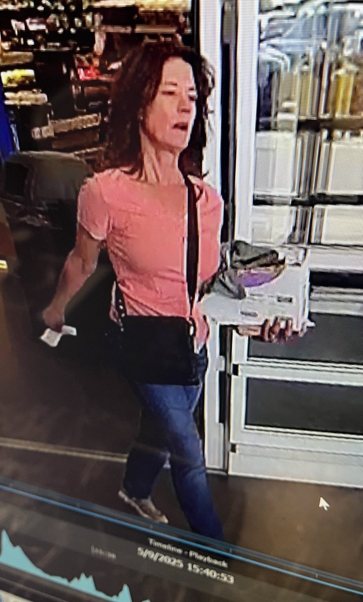 Help identify her.
We're seeking public’s help identifying woman pictured, wanted in connection with theft of prescription drugs from a customer at Walmart in Pueblo West. If you know her, call us at (719) 583-6250 and reference #11624 or call Crime Stoppers at (719) 542-7867.