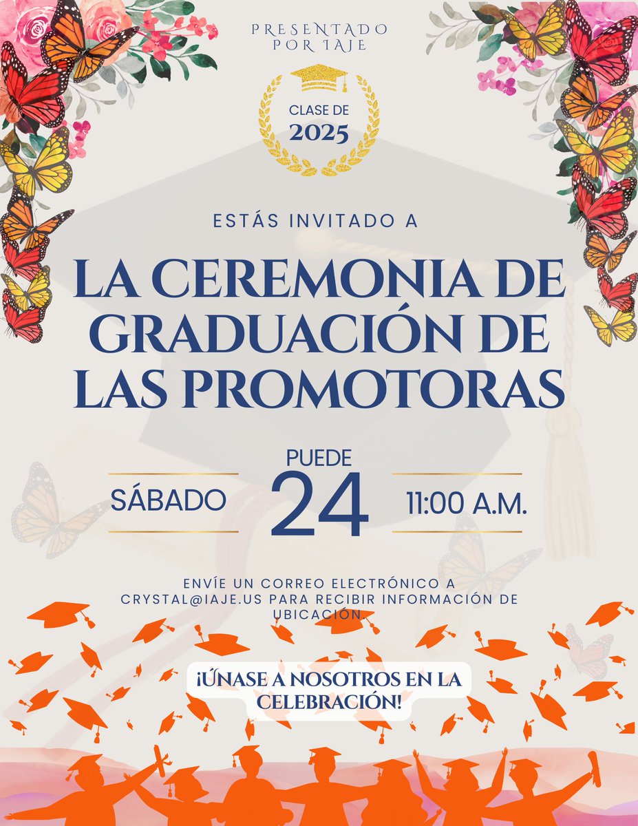 ¡Felicitaciones a la generación 2025! Este sábado, 24 de mayo, nuestro programa de Promotores de Salud y Seguridad graduará a varios promotores de salud dedicados.

Estamos agradecidos con las maravillosas personas que han trabajado tan duro para completar este programa.