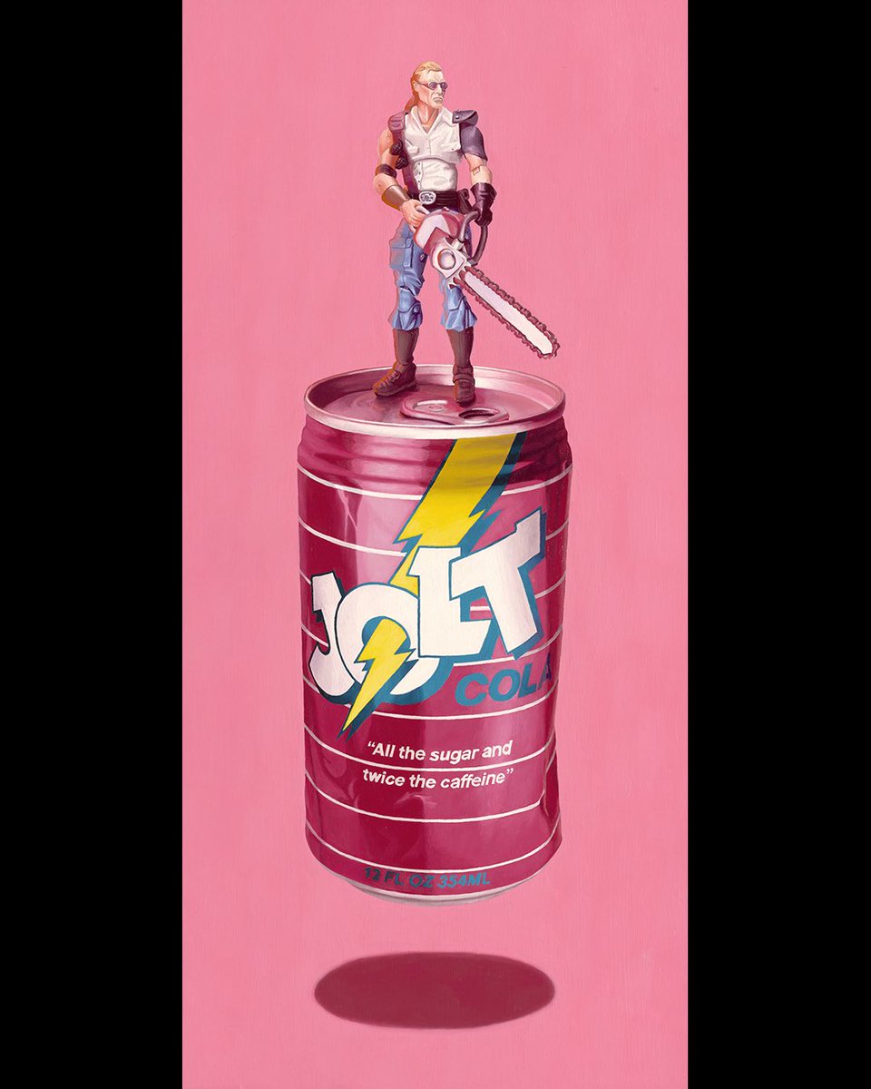 JimmyDanko's tweet photo. What aluminum can reminds you of a story, or takes you to another place or time? The Canned Lightning paintings are an ongoing series of mine. The compositions are a convergence between memory, culture, and connection. The larger than life aluminum cans—suspended and adorned with plastic toy figures—cast lone shadows on monochromatic backgrounds. The “Lightning” in the title signifies the intangible force of personal and collective stories that can be infused in even the most ordinary object, transforming it into a vessel with resonance and meaning beyond the surface. #art #artist #painting
